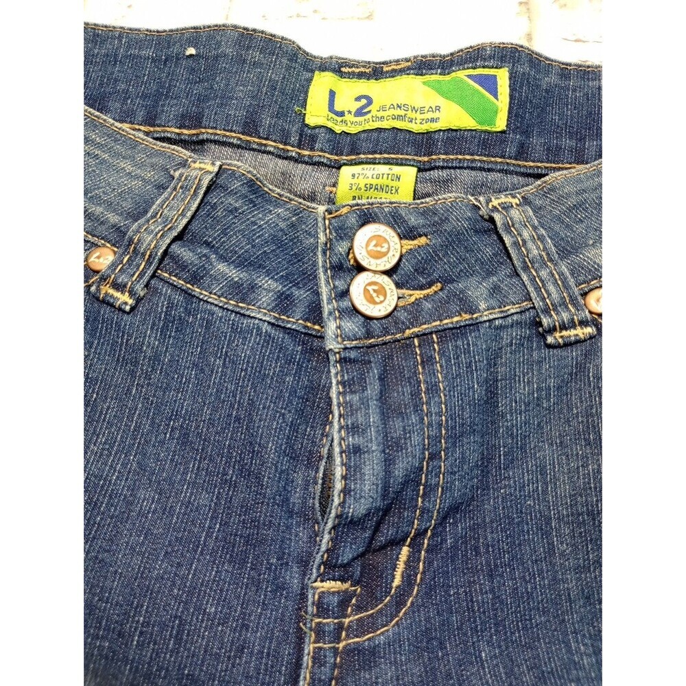 L2 Jeanswear Womens Blue Denim Embroidered Pocket Stretch Jeans Size 5 - Picture 7 of 14